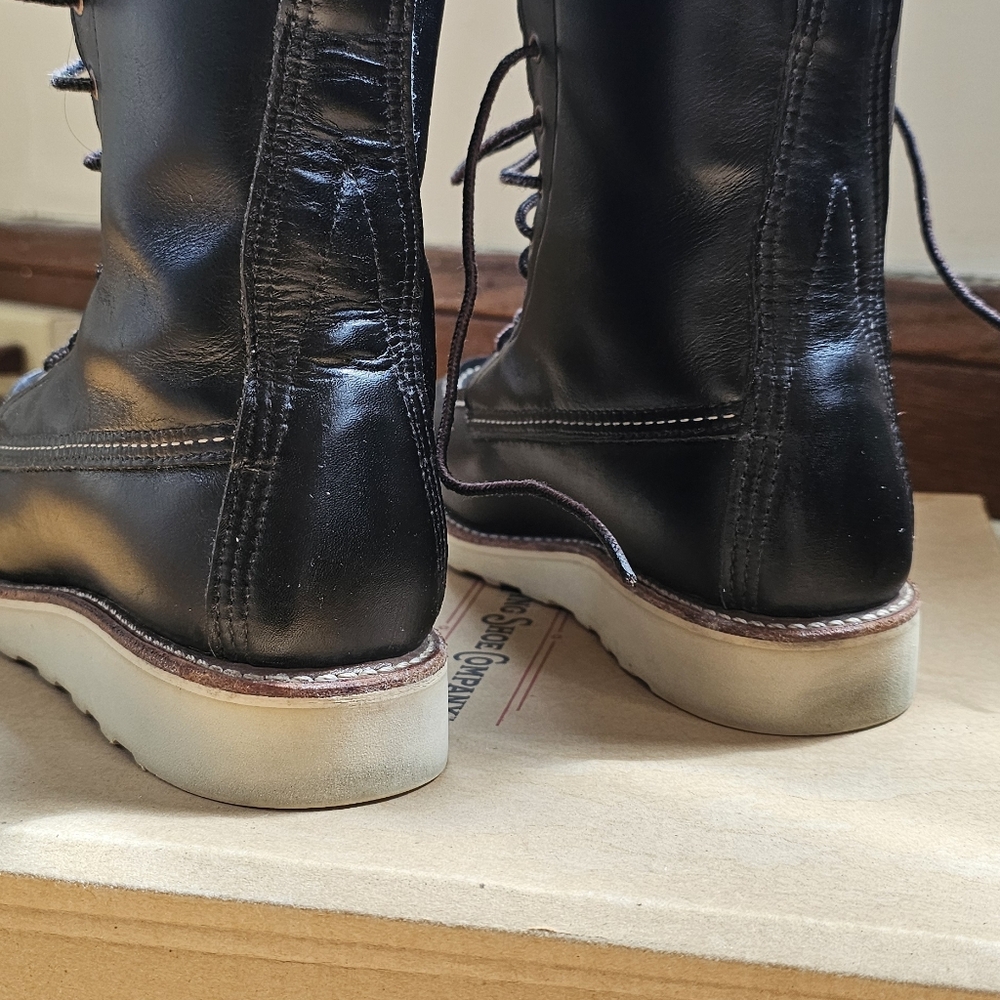 Womens Red Wing Moc Toe 8" Black Leather - Picture 3 of 6